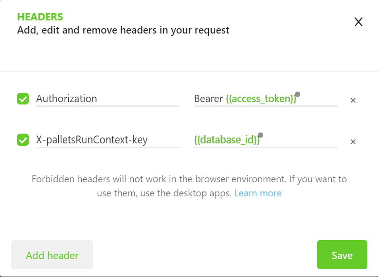 Altair x-palletsRunContext-key Header