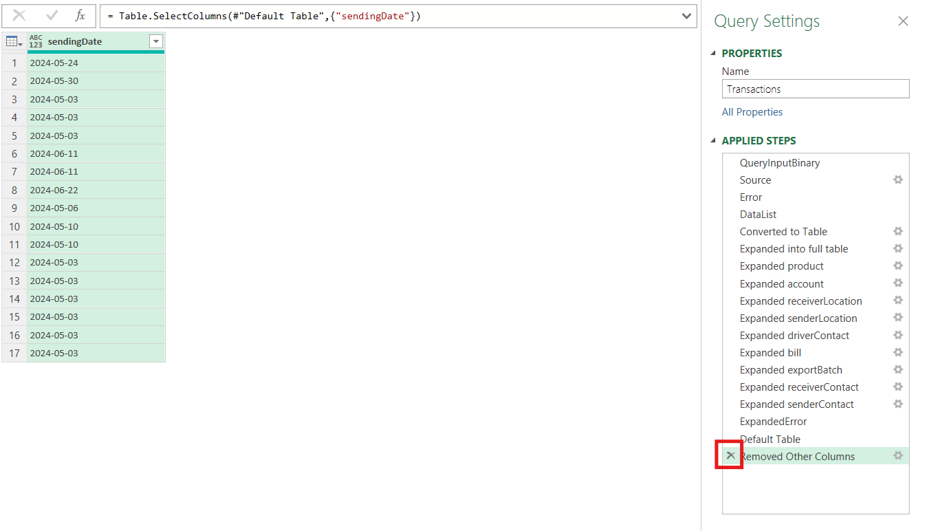 Excel revert columns