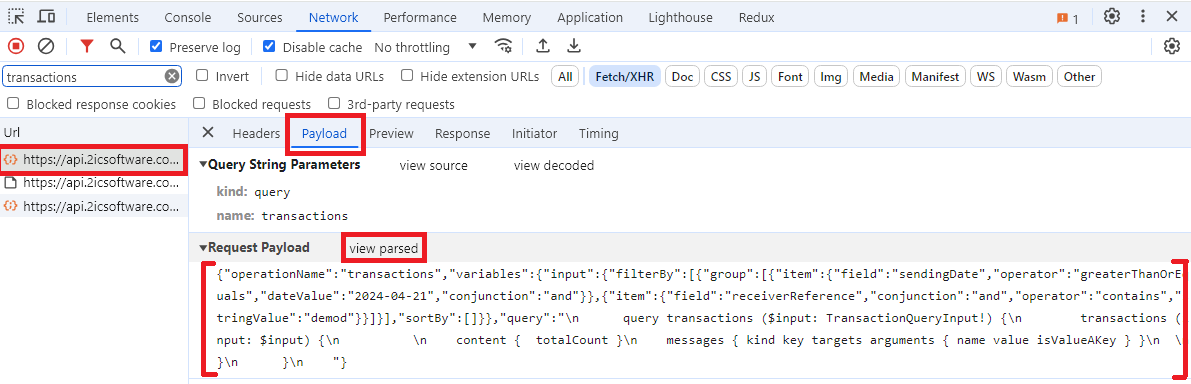 View parsed